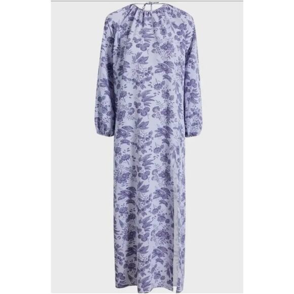 Hill House Home Simone Dress Tonal Floral Low Back Tie Maxi Size - Picture 1 of 5